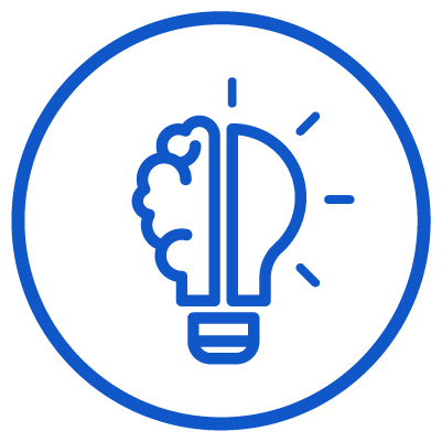 Innovation icon representing cutting-edge technology and continuous learning