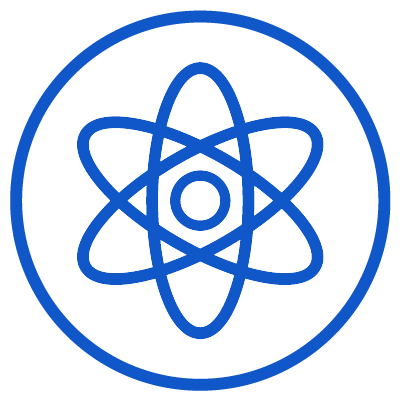 Nuclear energy icon representing purpose-driven work and clean energy advancement